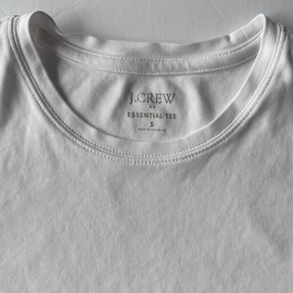 J. Crew Essential Short-Sleeve Crewneck Tee White Size S - Picture 3 of 6